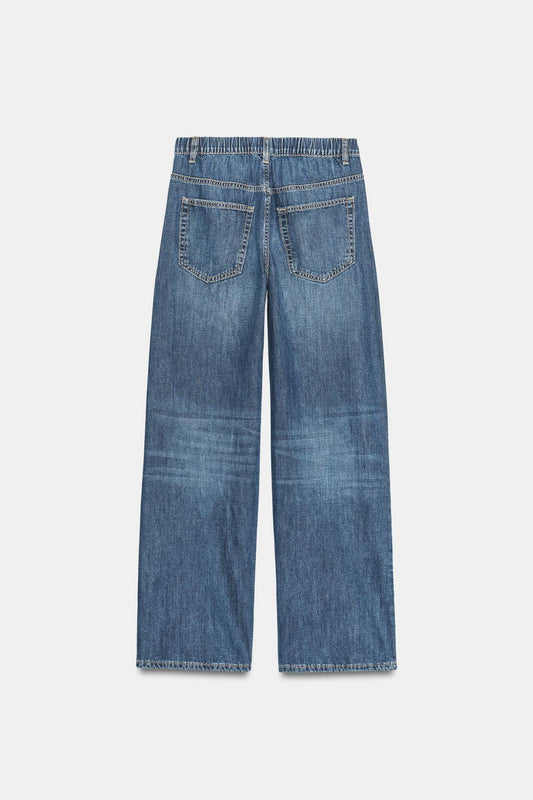 JEANS DENIM TRF RELAXED TIRO MEDIO
