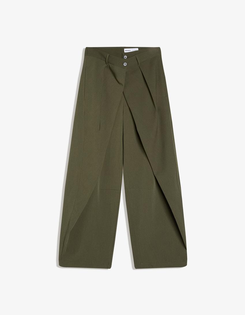 PANTALON PLIEGUES DOBLE TELA