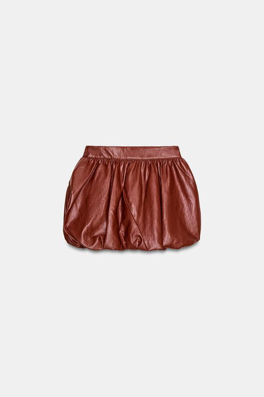 FALDA MINI GLOBO EFECTO PIEL