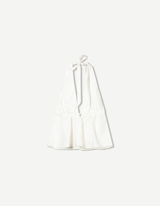 Top halter con lino