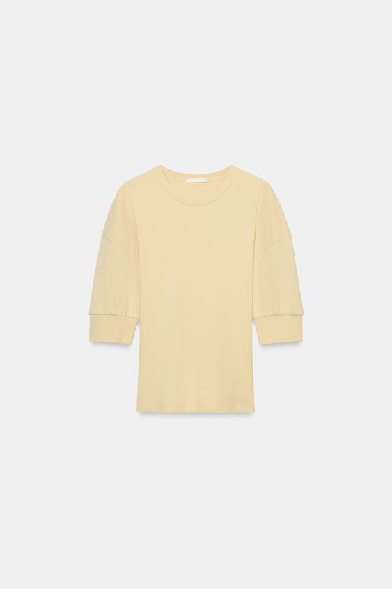 CAMISETA RIB MANGA VOLUMEN