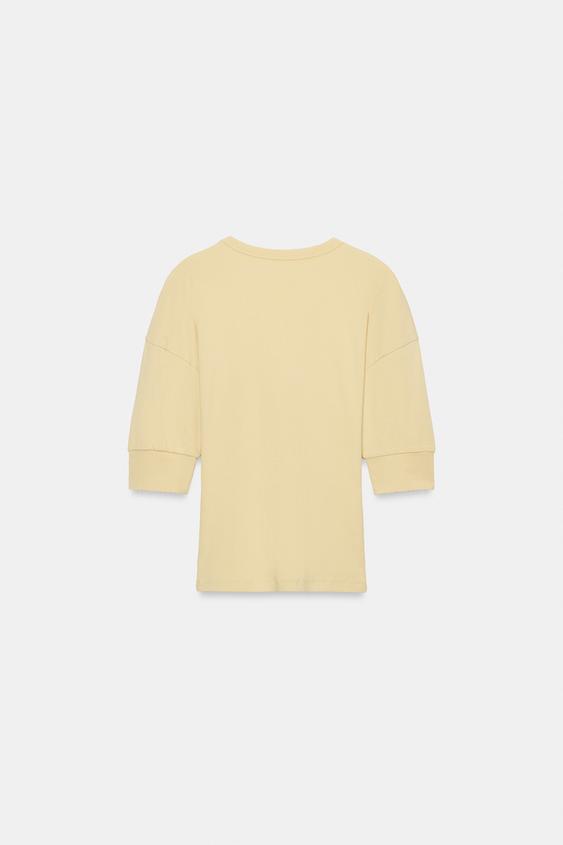 CAMISETA RIB MANGA VOLUMEN