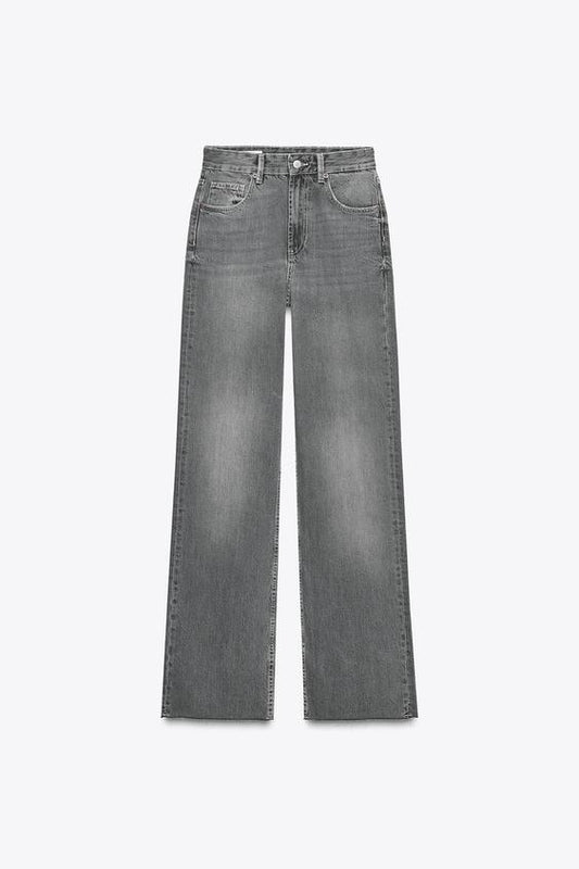 JEANS TRF WIDE LEG TIRO ALTO FULL LENGTH