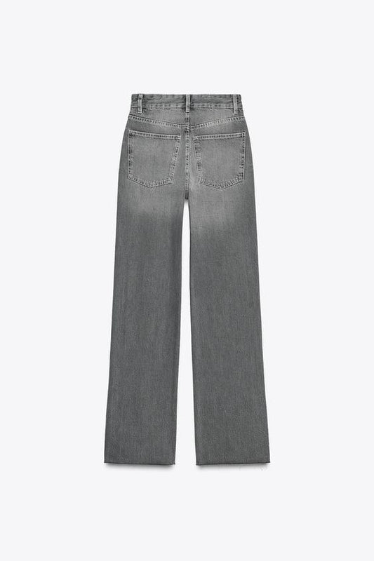 JEANS TRF WIDE LEG TIRO ALTO FULL LENGTH
