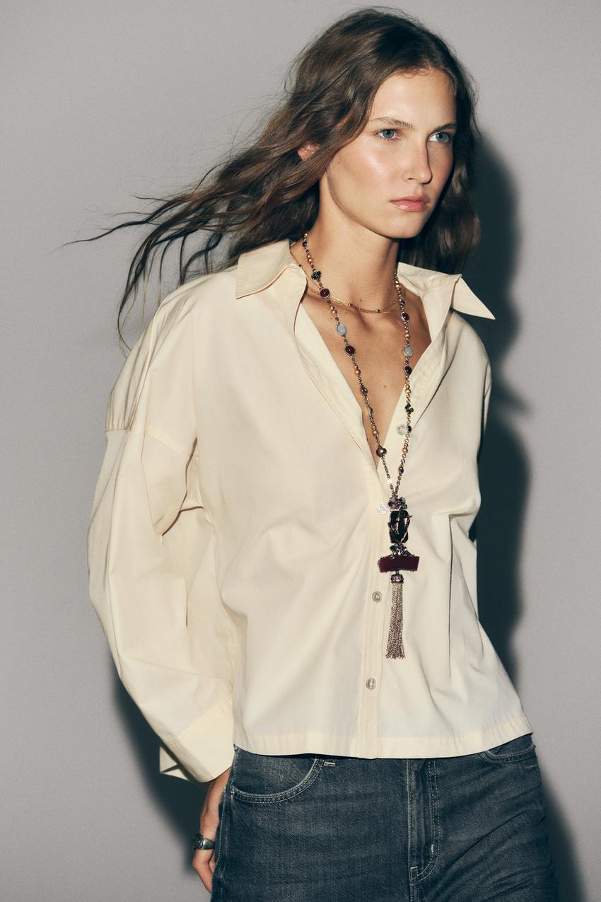 CAMISA POPELÍN BOTONES - ZARA