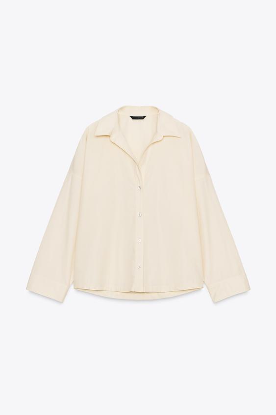 CAMISA POPELÍN BOTONES - ZARA