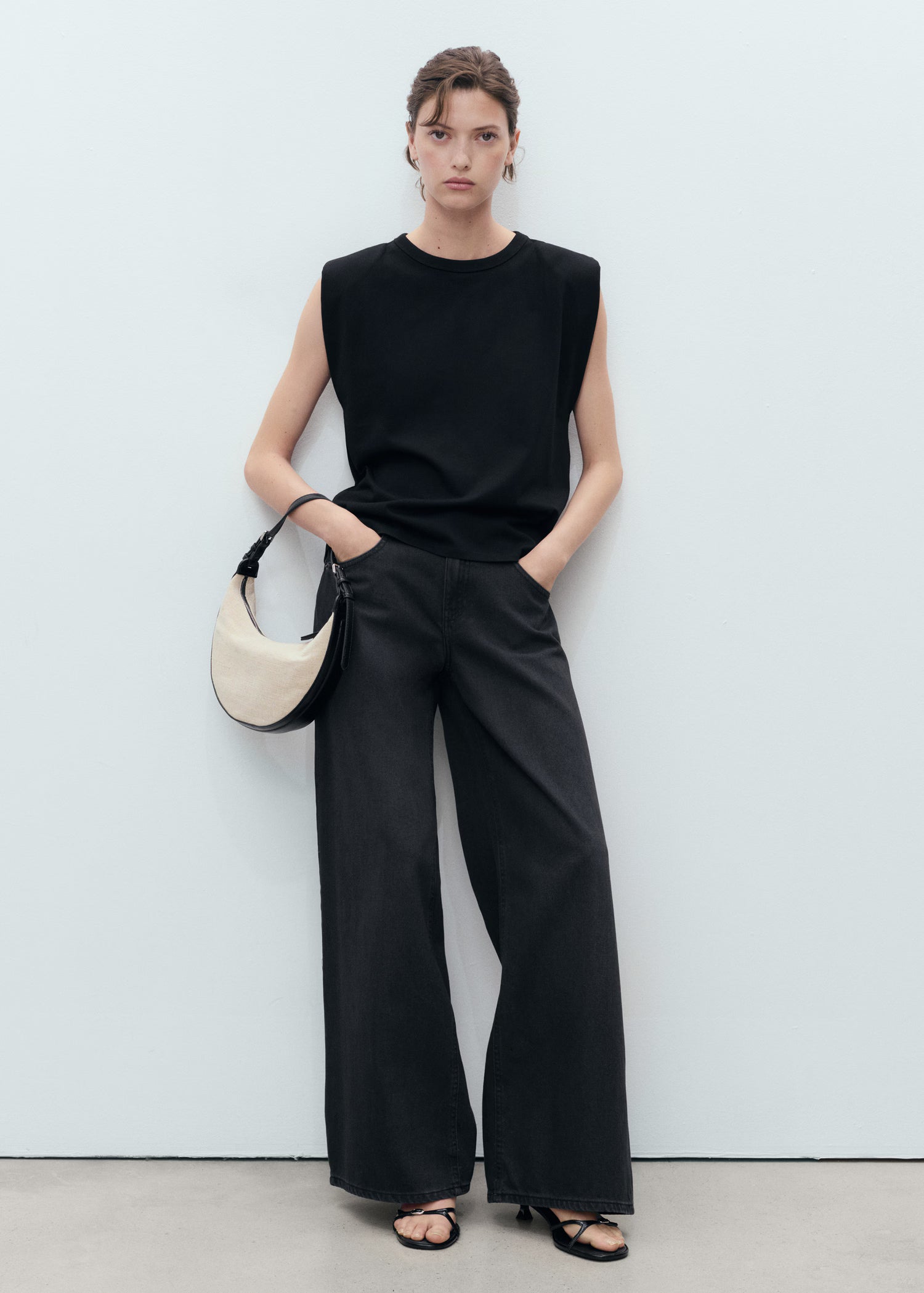 Camiseta hombreras manga corta - Mango