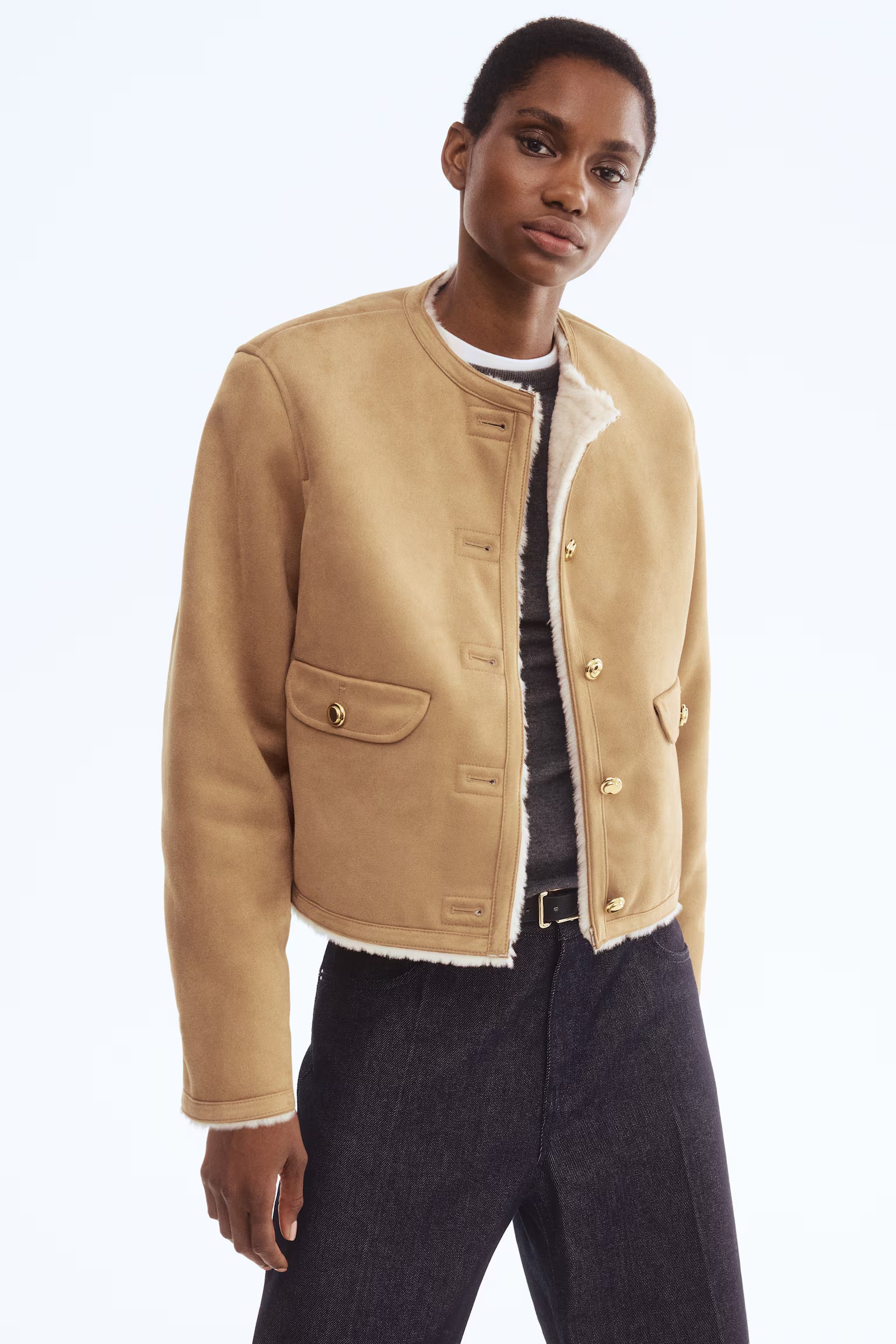 CHAQUETA CON FORRO DE PELUCHE - H&M