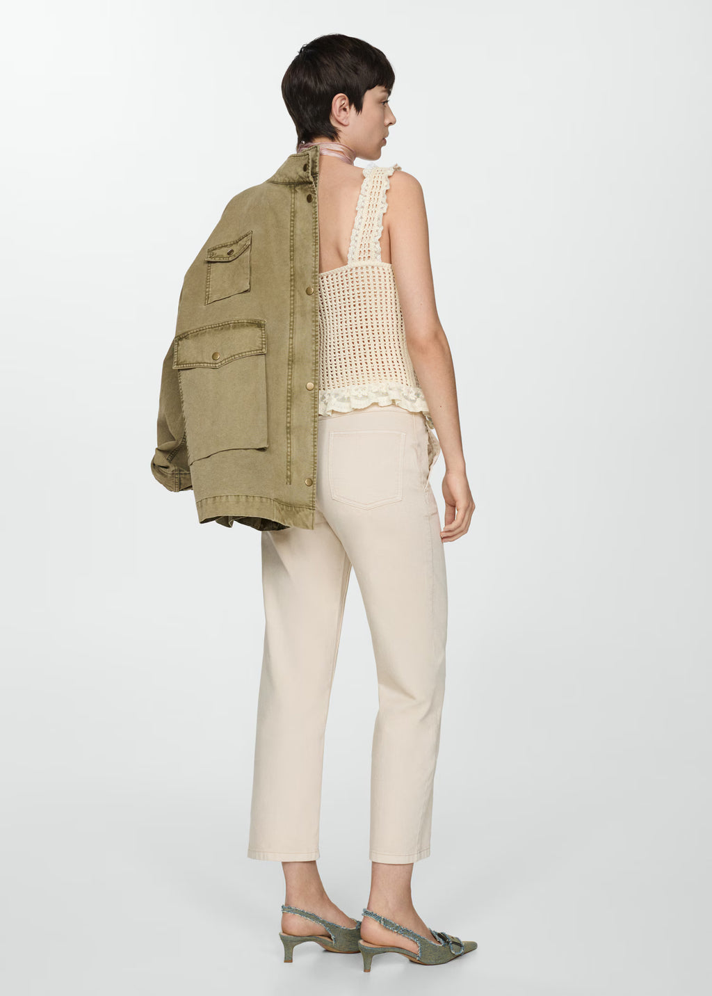 Jeans slouchy cinturón vuelta - Mango