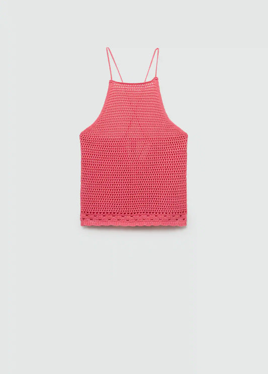 Top punto crochet rosa