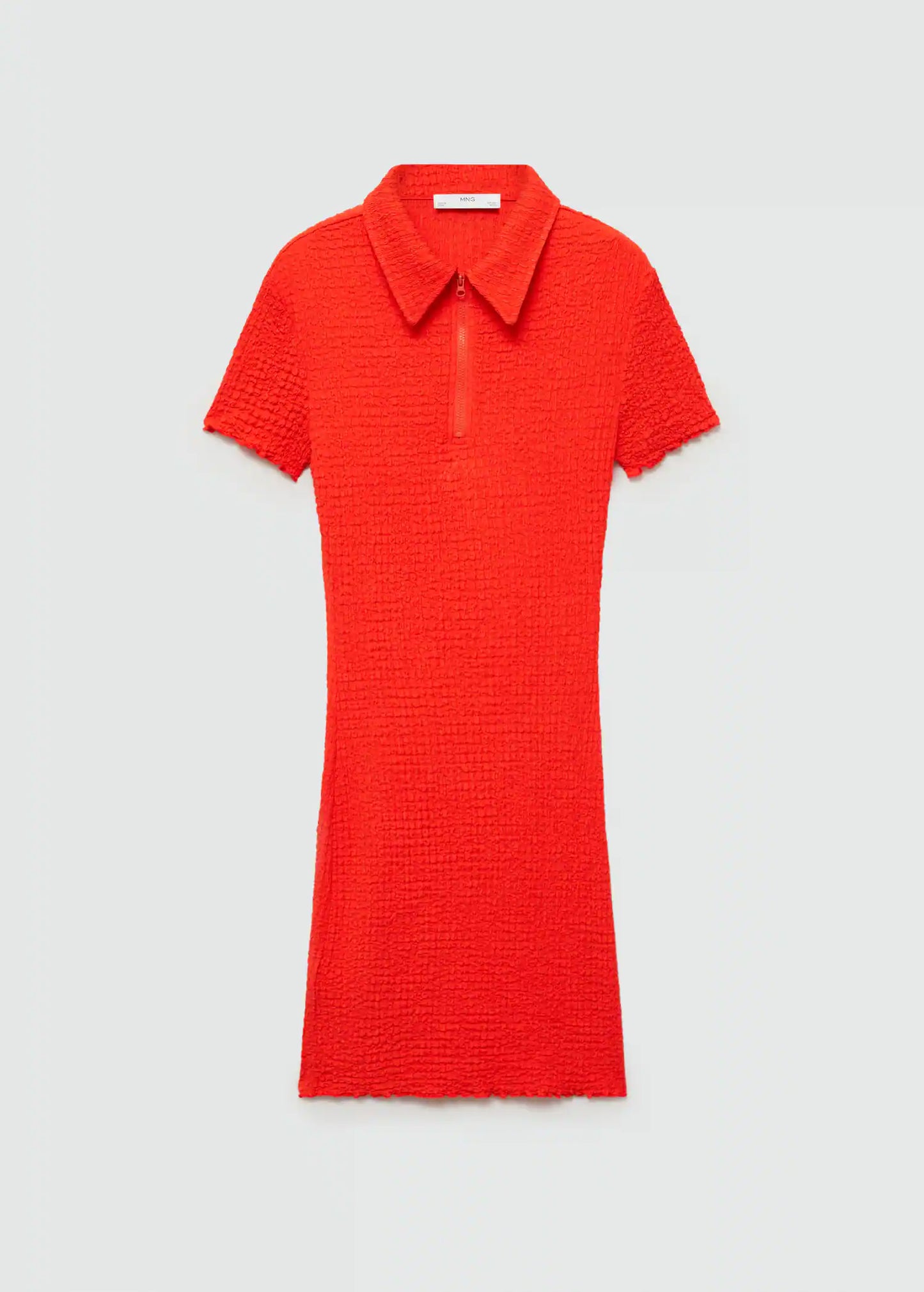 Vestido cuello polo textura