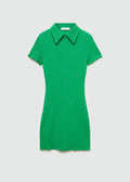 Vestido cuello polo textura - Mango