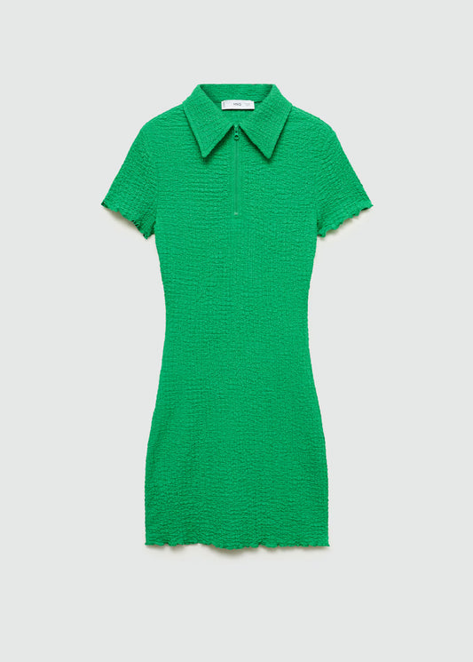 Vestido cuello polo textura
