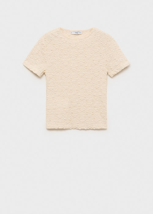 Camiseta mezcla algodón y textura - Mango