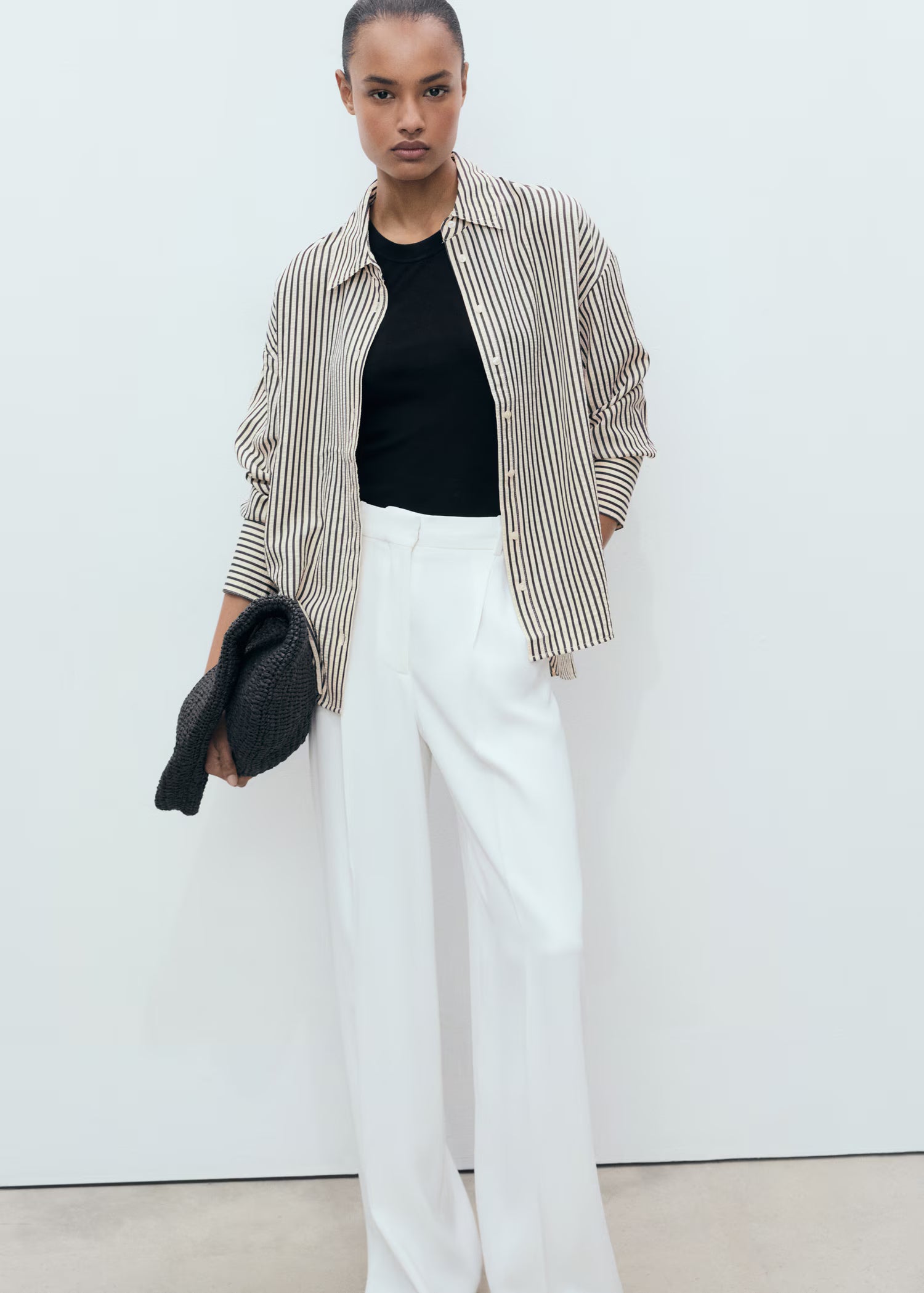 Camisa a rayas textura - Mango