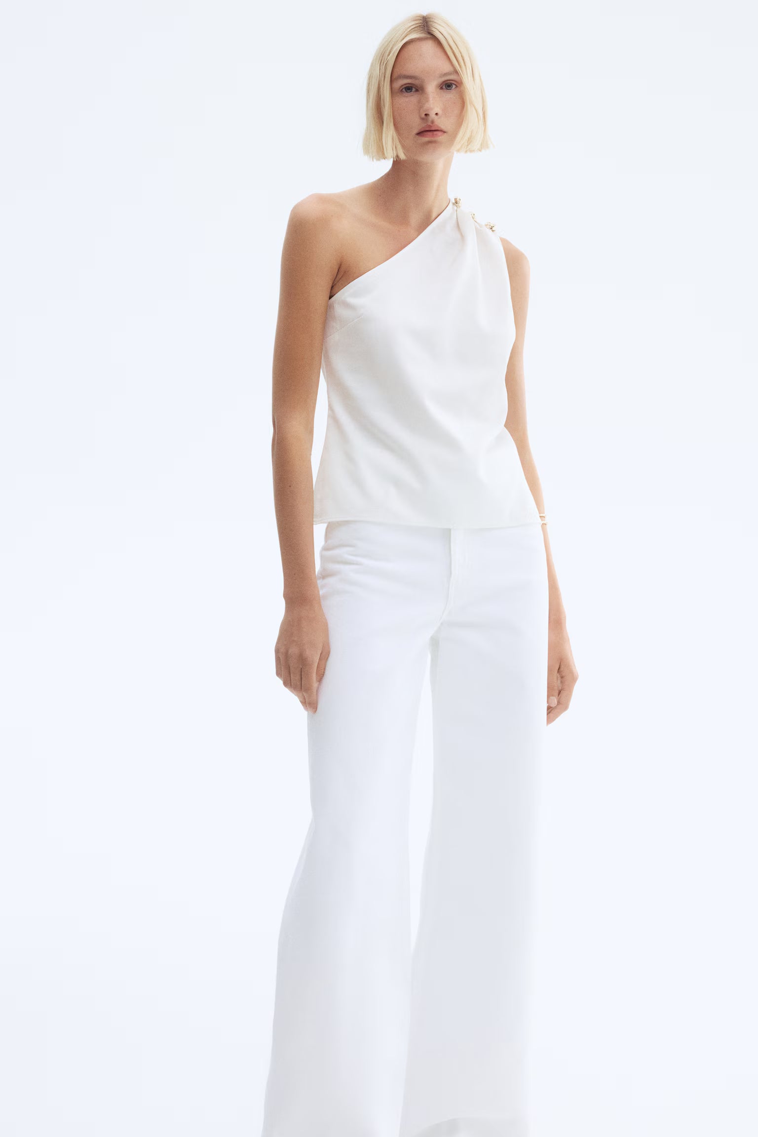 TOP DE UN HOMBRO CON BOTONES - H&M