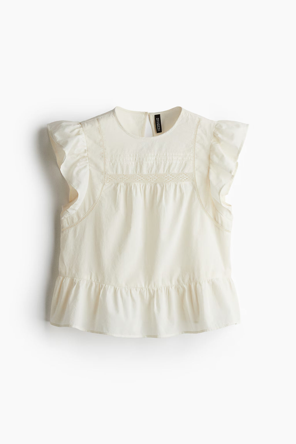 Blusa con inserciones de encaje y peplum - H&M