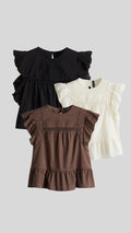 Blusa con inserciones de encaje y peplum - H&M