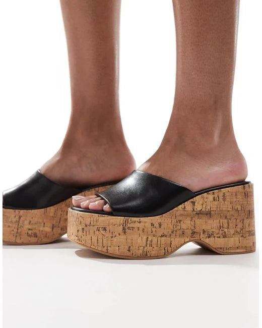 Sandalia plataforma mule - Bershka