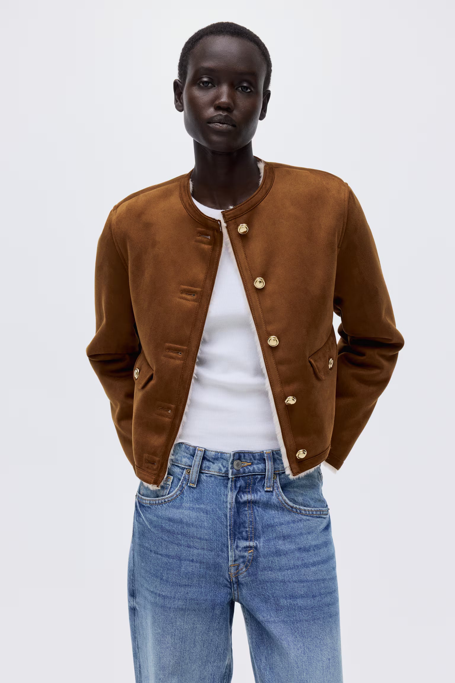 CHAQUETA CON FORRO DE PELUCHE - H&M