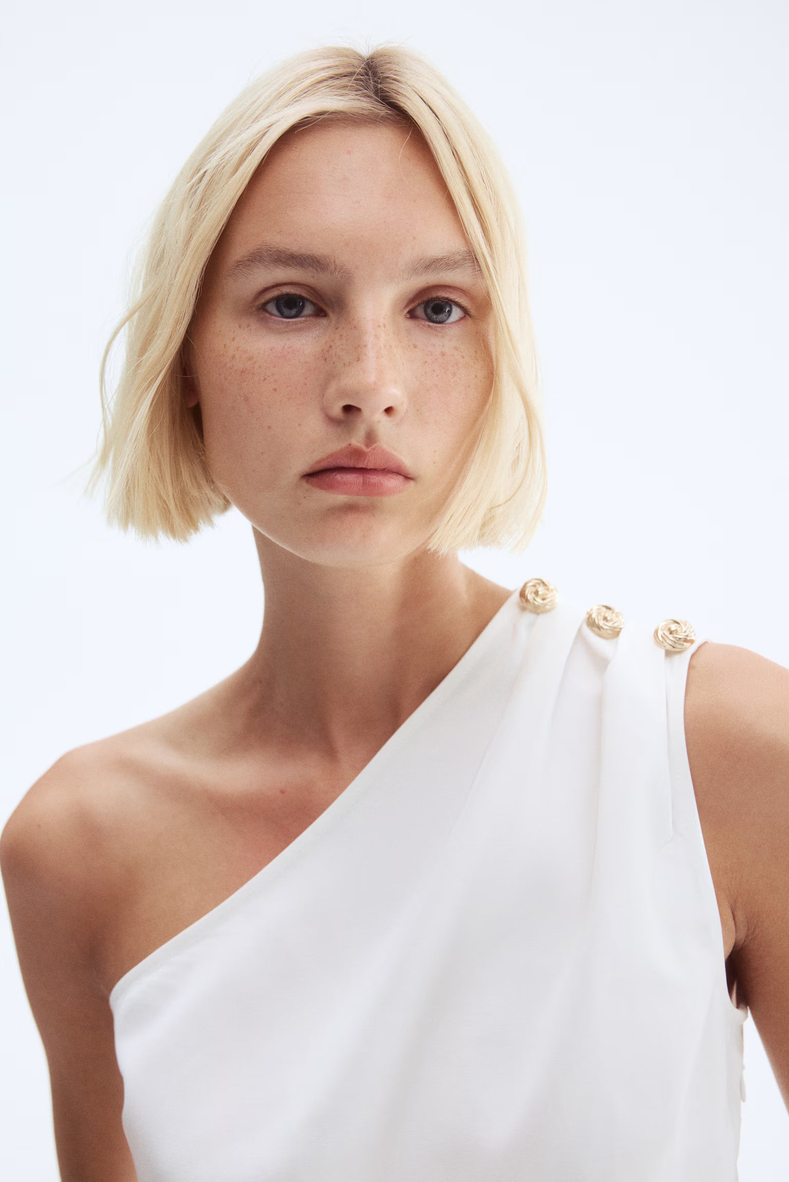 TOP DE UN HOMBRO CON BOTONES - H&M