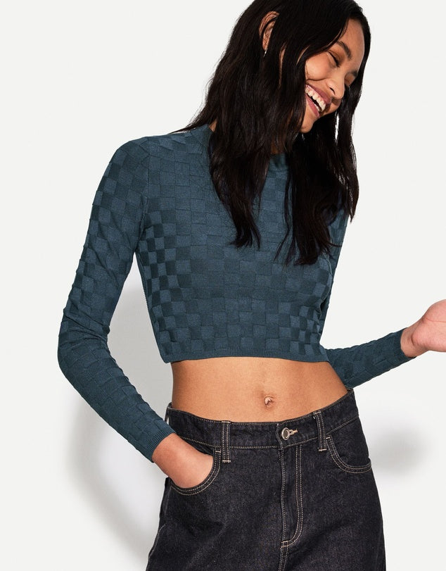 Jersey estructurada a cuadros - Bershka