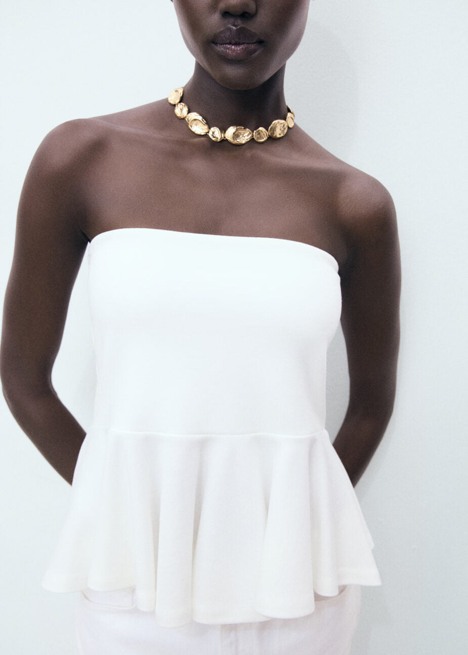 Top peplum palabra de honor